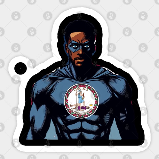 Richmond Virginia 1990s Black Comic Book Superhero RVA Sticker by Woodpile